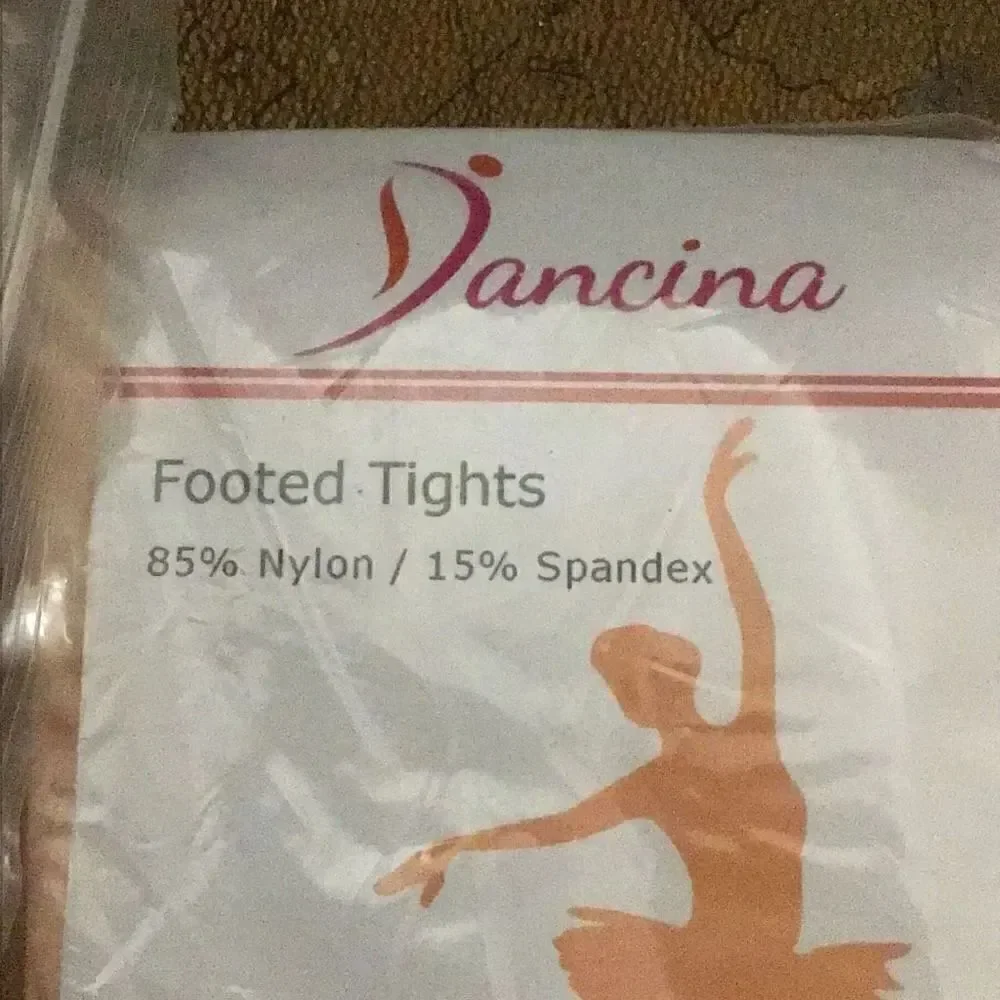 Footed tights by Dancina Three packs two pair each Please look at the size I don